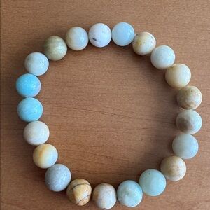Amazonite 10mm round bead stretch bracelet 7 inch